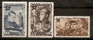 СССР, 1947, №1136-1138, Советская армия,  3 марки ** MNH